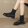ZHR则则时尚百搭弹力靴2024秋冬新款加绒袜靴瘦瘦靴女靴乐福短靴 商品缩略图4