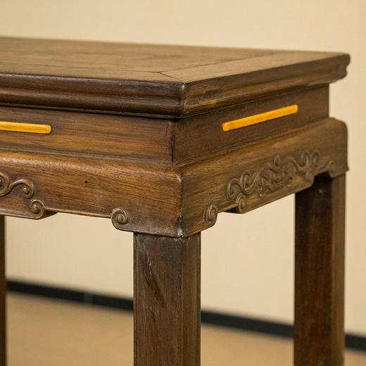 清 红木嵌黄杨云纹花几（一对） 商品图2