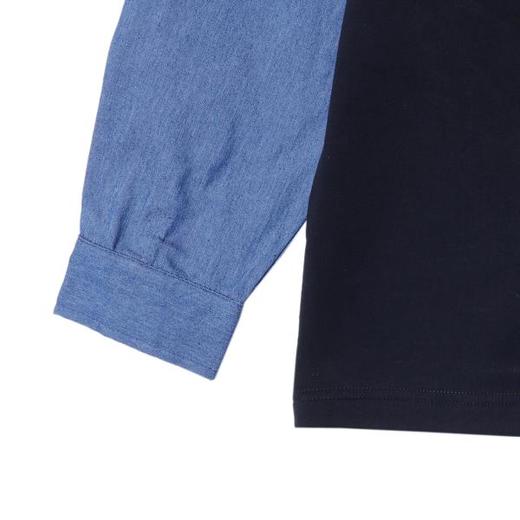 WY630秋冬季新款时尚个性拼接撞色套头连帽卫衣潮流宽松百搭上衣 商品图4