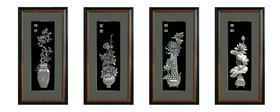 【花开四季】纯银壁画装饰画挂画