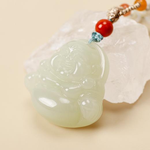 （下单赠紫金砂桃花串）汀青·珍藏级和田玉老熟料挂件珠串 | 冰底老熟料，行家挚爱，一见倾心 商品图4