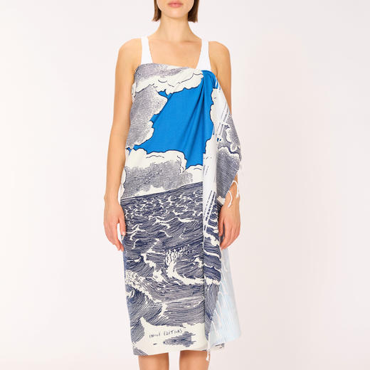 北京仓｜Inoui Editions-Fouta Towel 100-Oceanique-蓝色海洋 度假/家居装饰巾［法国设计师］ 商品图2