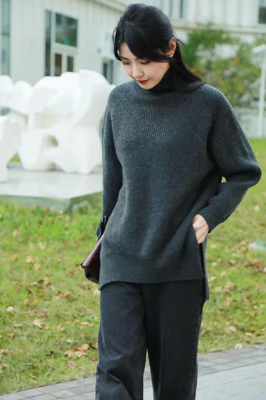 MAISON COVET 纯山羊绒半高领绞花上衣外套 商品图7