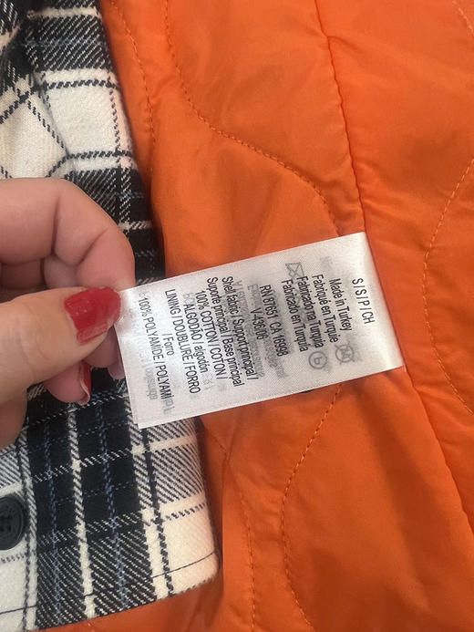 Lacoste/法国鳄鱼 男女款秋冬法兰绒格纹棉衣衬衫式外套CH0451 商品图3