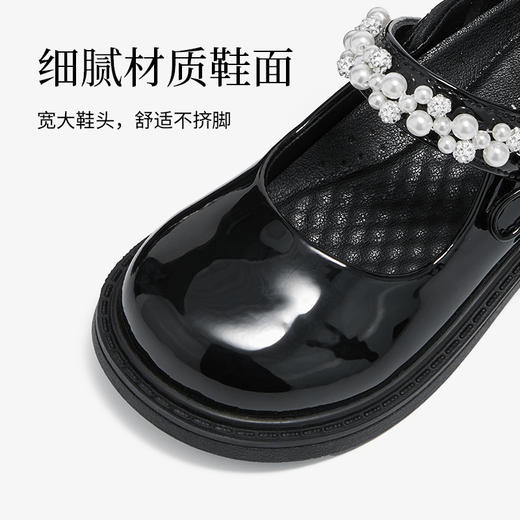 泰兰尼斯meta黑皮鞋春季新款亮面演出聚会鞋公主单鞋子轻便透气鞋  M03X5A6020 商品图2