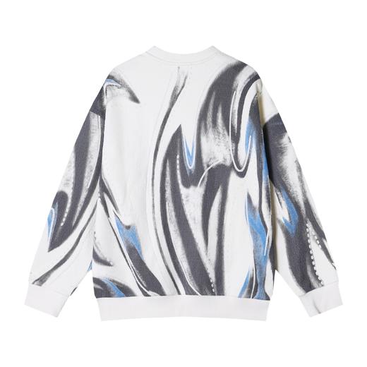 秋冬季新款时尚个性扎染磨破套头圆领卫衣休闲情侣宽松上衣 商品图5