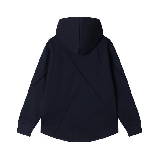 秋冬新款男士连帽套头纯色倒三角不规则扭花设计宽松长袖百搭卫衣 商品图5