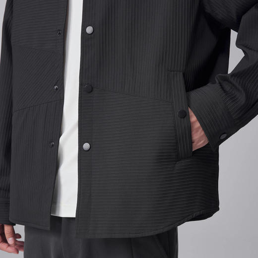 墨麦客男装立体条纹肌理翻领夹克男士2024秋季新款休闲宽松外套男 商品图3