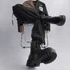 男高帮英伦风休闲黑色工装机车靴增高中帮骑士靴侧拉链马丁靴 商品缩略图3
