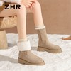 ZHR则则长筒加绒雪地靴保暖两穿棉鞋女2024冬季新款时尚防滑靴子 商品缩略图1