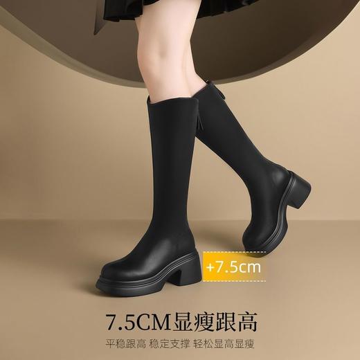 ZHR厚底超细长筒靴女2024新款气质百搭瘦瘦靴显瘦骑士靴洋气女靴 商品图2