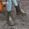 Safiya/索菲娅2024英伦风时尚厚底粗跟套筒加绒休闲切尔西短靴SF44116410/SF44118410 商品缩略图5