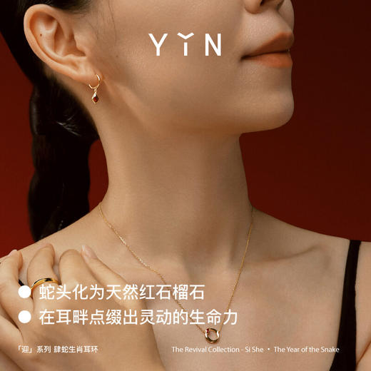 「迎」系列巳蛇肆蛇 蛇年生肖耳环 18K金耳钉耳环 本命年祝福礼物 商品图2