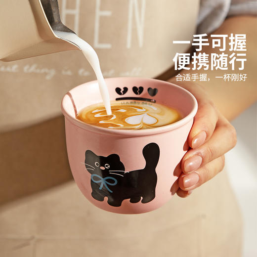 摩登主妇手握咖啡杯陶瓷杯家用喝水杯便携杯子办公室拿铁杯马克杯 商品图1