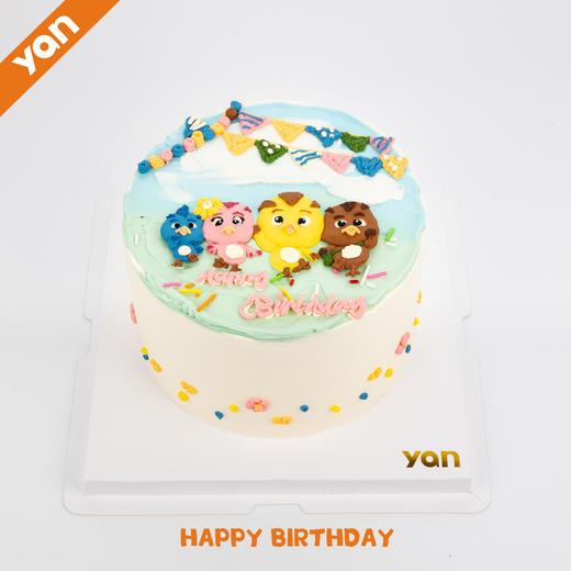 萌鸡小队手绘蛋糕 商品图0