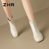 ZHR则则粗跟法式小短靴2024新款气质通勤女靴韩版百搭加绒瘦瘦靴 商品缩略图5