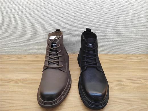 豪行秋冬新款12451060真皮时尚休闲高帮运动男鞋单鞋 商品图0