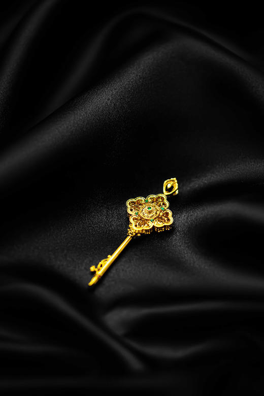 心门之钥·18K金镶钻金刚杵钥匙吊坠 特价 商品图5