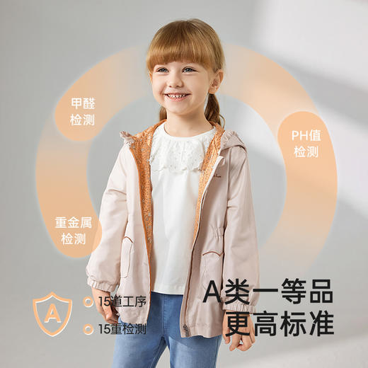 【商场同款】英氏儿童外套春秋长袖女童连帽风衣外套纯棉2025新款 商品图3