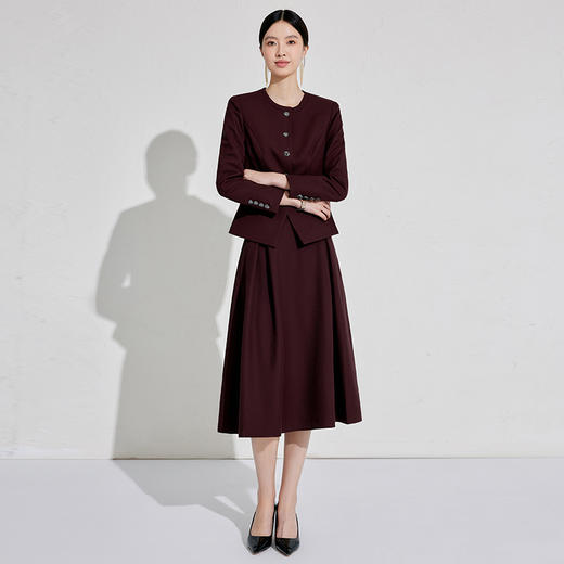 出席酒红色职业装小香风行政穿搭 商品图5