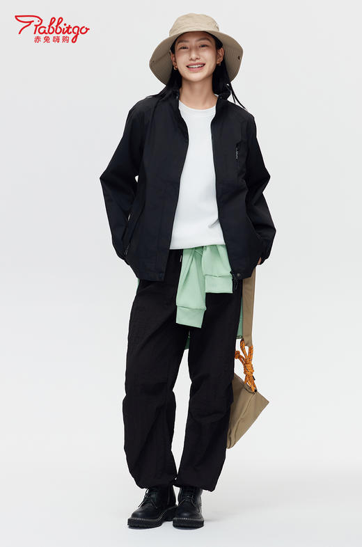 赤兔嗨购冲锋衣男女款可拆卸新款黑色外套防风防水户外进藏登山服 商品图6