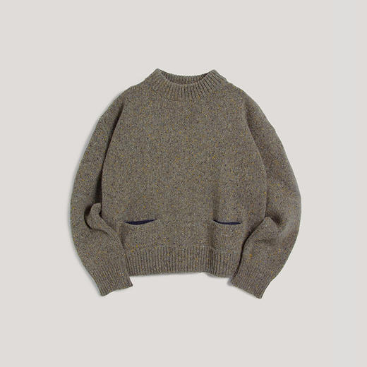 YMC BONNIE JUMPER 美利奴羊毛混纺女装短款圆领口袋毛衣 商品图3