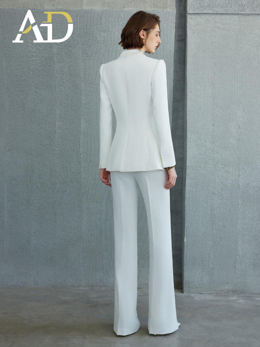 AD白色西装外套女高级感醋酸缎面新中式国风西服套装2024秋季新款 商品图0