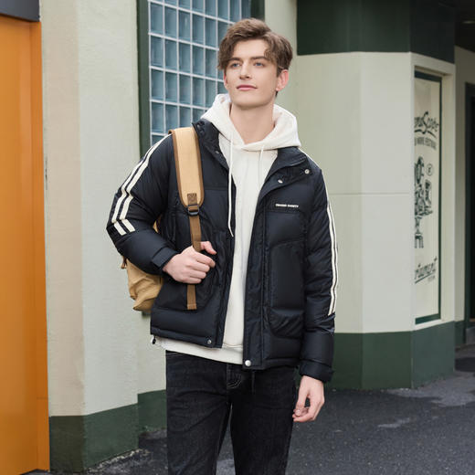 半身缘男装 冬季显高帅气立领时尚百搭保暖羽绒服254312U01712960 商品图0