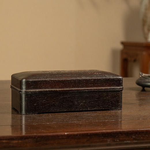 清 紫檀阴刻竹子诗文盖盒 商品图4