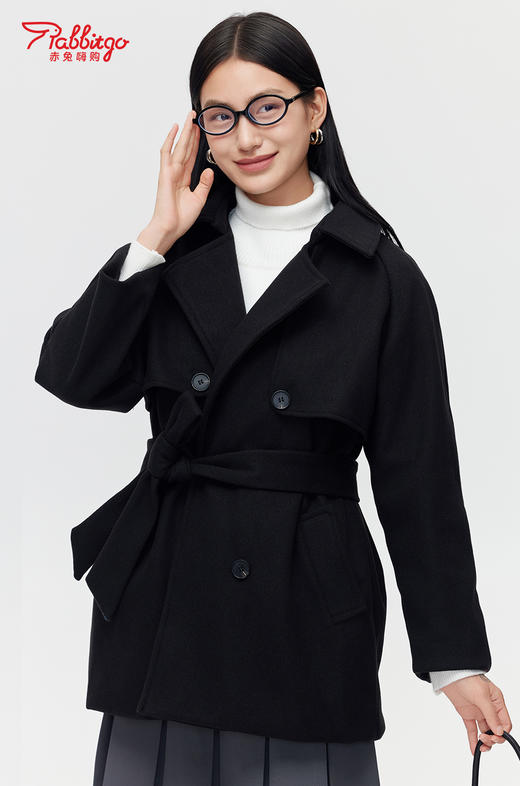 赤兔嗨购短款毛呢外套女士秋冬季新款高级感大衣 商品图1