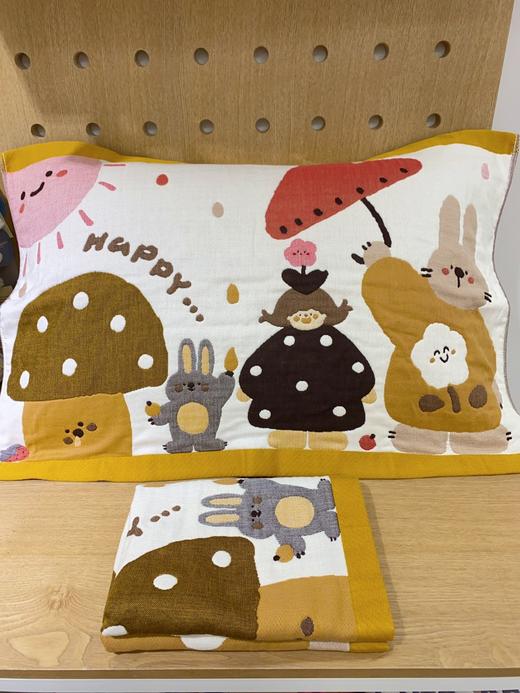 100%全棉纱布枕巾/枕套 A类一等品 新疆长绒棉纱布枕套正反两面可用 水洗色织蓬松柔软 吸湿透气 商品图5