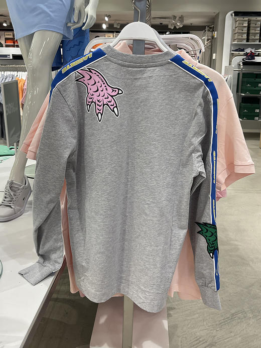 Lacoste/法国鳄鱼 男士春秋圆领串标撞色宽松纯棉长袖T恤 TH1468 商品图2