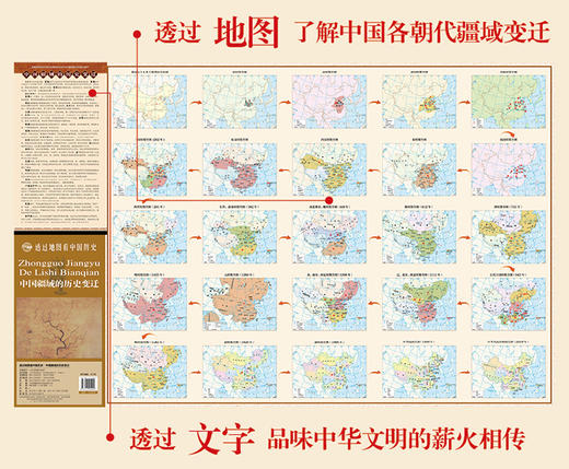 透过地图看中国历史*中国疆域的历史搬迁（共两张）了解朝代跟跌疆域变迁历史大事件 商品图4