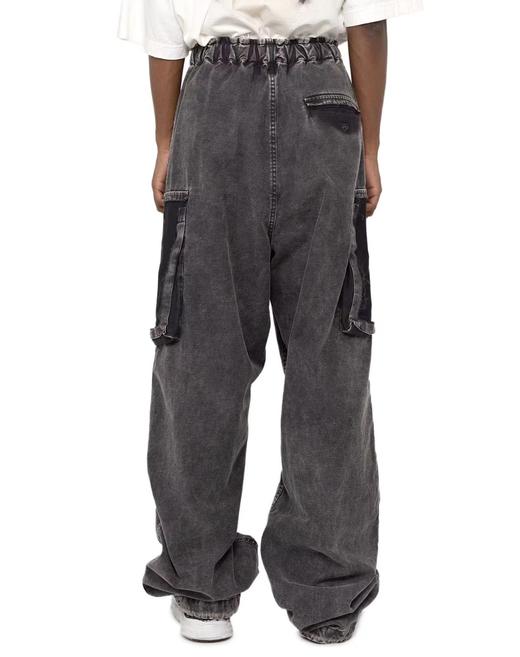 中性款做旧刀割口袋阔腿裤019 商品图5