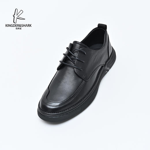 经典鲨2024年秋季新款男士系带平底舒适正装商务皮鞋KW08-D33151 商品图4