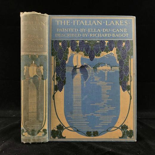 1908年 意大利湖区风光 英国艺术家埃拉·杜·坎恩68幅彩色插图 漆布精装大32开 商品图0