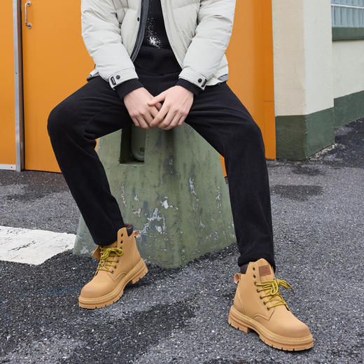 半身缘男裤 冬季条绒面料亲肤保暖时尚立体休闲裤244101U10303511 商品图3