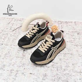 经典鲨2024年秋季新款时尚拼色男士系带平底休闲鞋跑步鞋KW222-D33181
