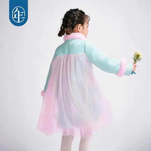 年衣童装女童改良旗袍连衣裙冬季新款儿童演出服甜美新中式棉服蛇蛇如意棉服 商品图4