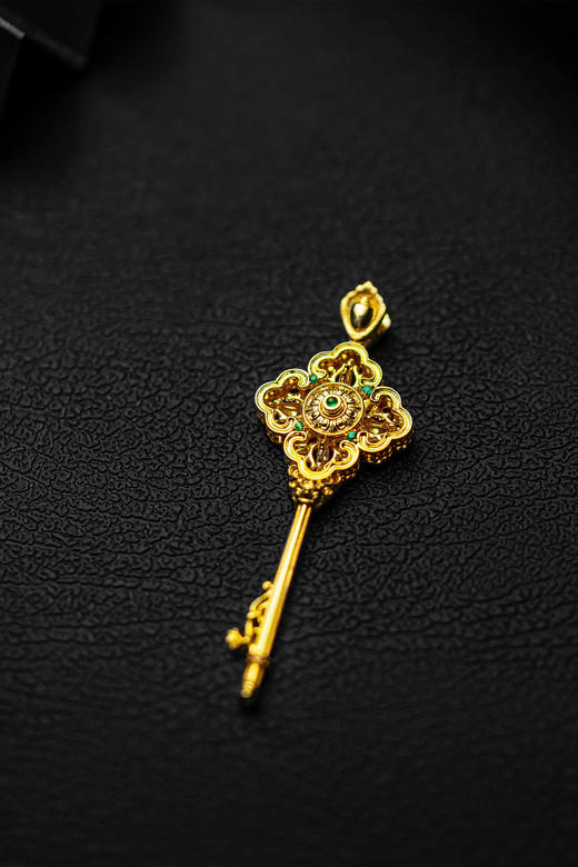 心门之钥·18K金镶钻金刚杵钥匙吊坠 特价 商品图6