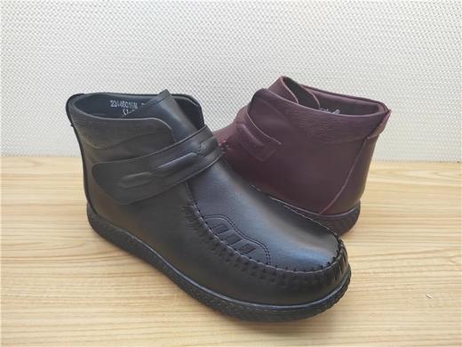 豪行冬新款23446019M牛皮低跟休闲加绒女靴棉靴 商品图0