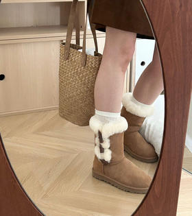 油叽叽牛角扣雪地靴