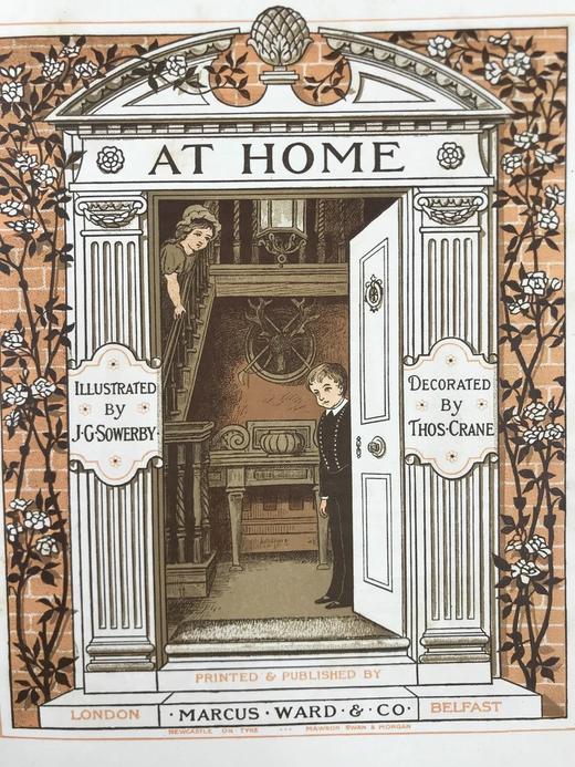 约20世纪早期 托马斯·克兰设计超美书页《在家中》 配多幅彩色插图 布脊精装大32开 商品图3