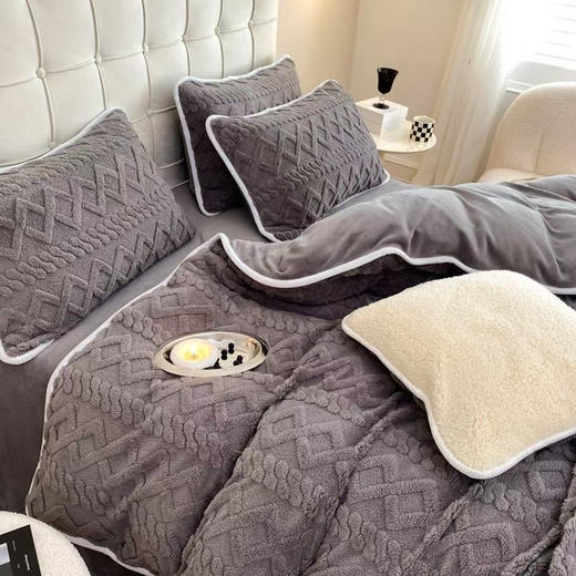 清货福利款！秋冬加厚高克重塔芙绒牛奶绒四件套 立体提花设计 触感温暖细腻 更懂你温度 商品图7