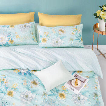 富安娜家纺床上四件套纯棉 100%全棉床单 双人加大床品 被套230*229cm /床上用品 /三件套/四件套/多件套 /四件套 商品图2