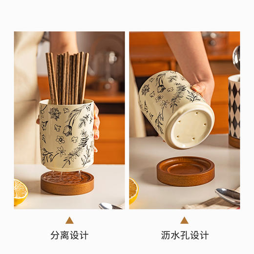 摩登主妇网红高颜值筷子收纳厨房家用2024新款陶瓷筷子筒筷子笼 商品图2
