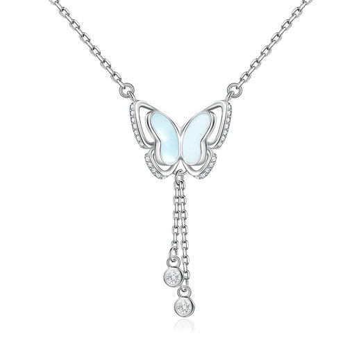 Fanci范琦银饰 灵蝶双层项链发光款轻奢气质锁骨链时尚送女友礼物 商品图1