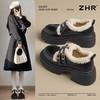 ZHR加绒乐福鞋女保暖厚底jk鞋棉鞋2024新款英伦风小皮鞋增高女鞋 商品缩略图0