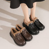 西村名物2024秋冬新品百搭舒适防滑真皮加绒一脚蹬乐福鞋女毛毛鞋T24DM47221 商品缩略图2