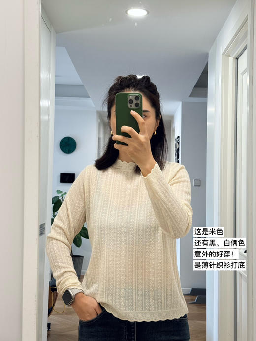 很绝~自留！羊毛蕾丝半高领甜美打底衫【包邮+三天无理由退换】 商品图1